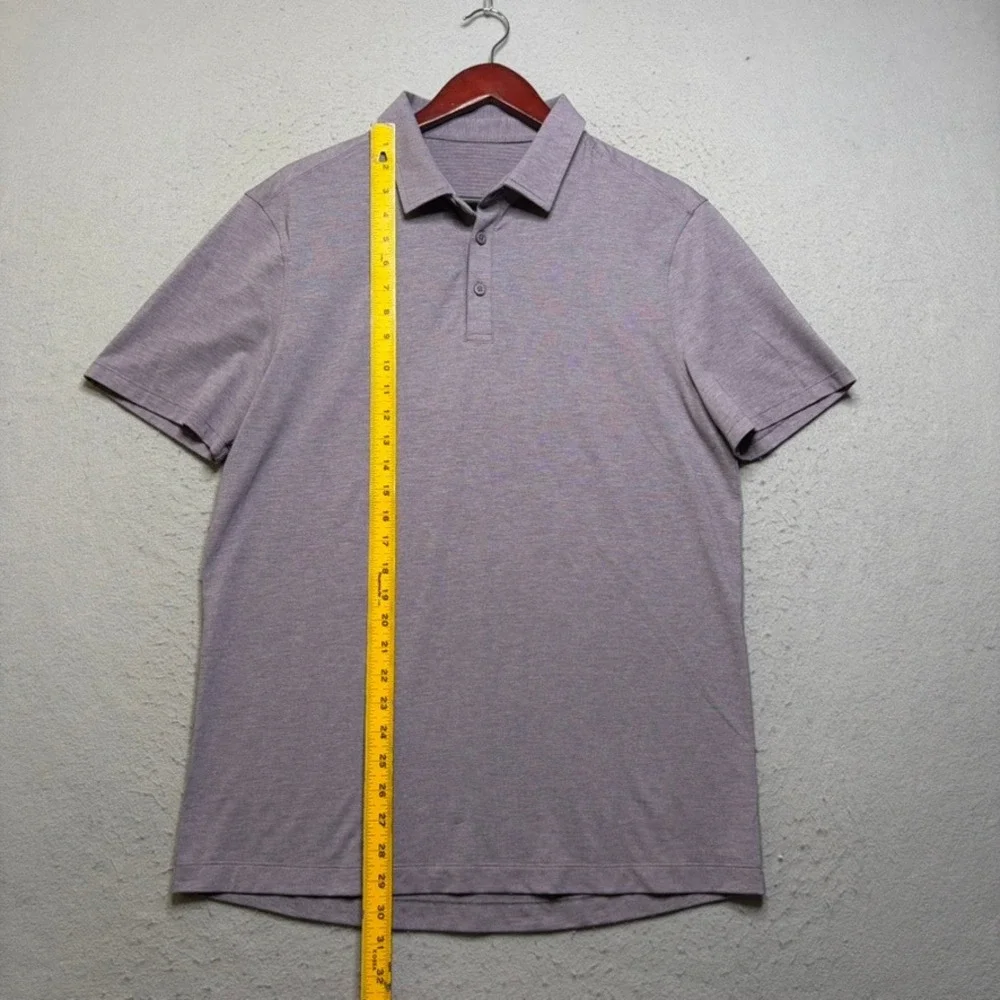 Lululemon Evolution Polo Shirt Mens Large Purple Heathered Short Sleeve Golf